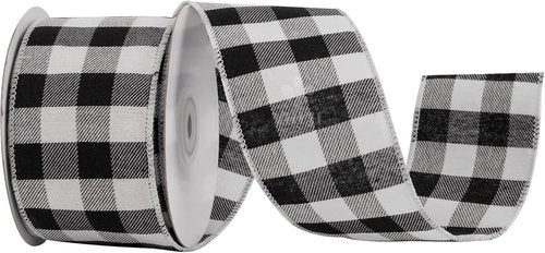 MEEDEE Buffalo Plaid Ribbon - 2.5 Inch Wide, 10 Yards | Wired Polyester for Wreaths, Bows & Crafts