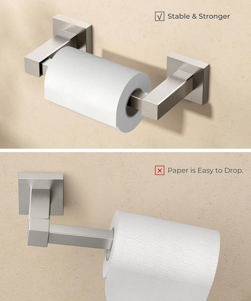 FORIOUS Toilet Paper Holder - Rustproof Stainless Steel Double Post Pivoting Design | 2 Pack
