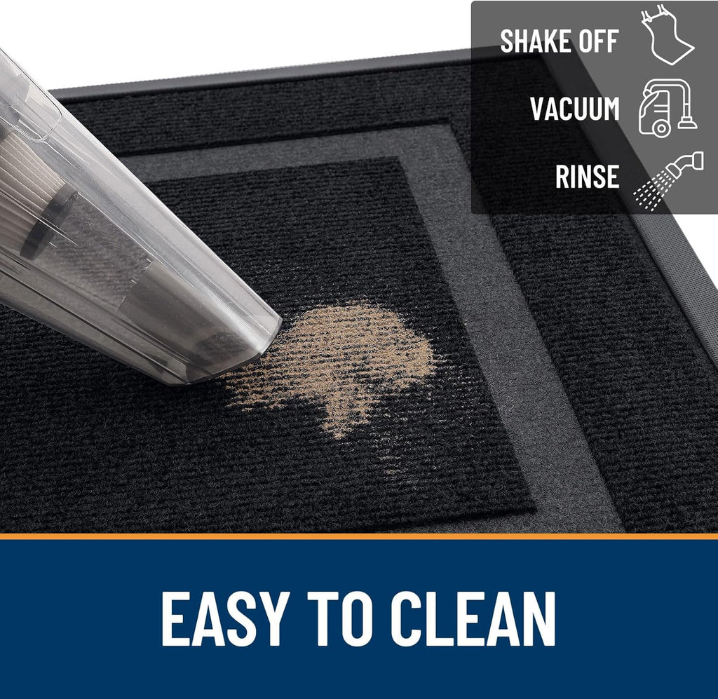 OLANLY Waterproof Front Door Mat - All-Season, Fade Resistant, Easy Clean | 59x20 Inches, Black