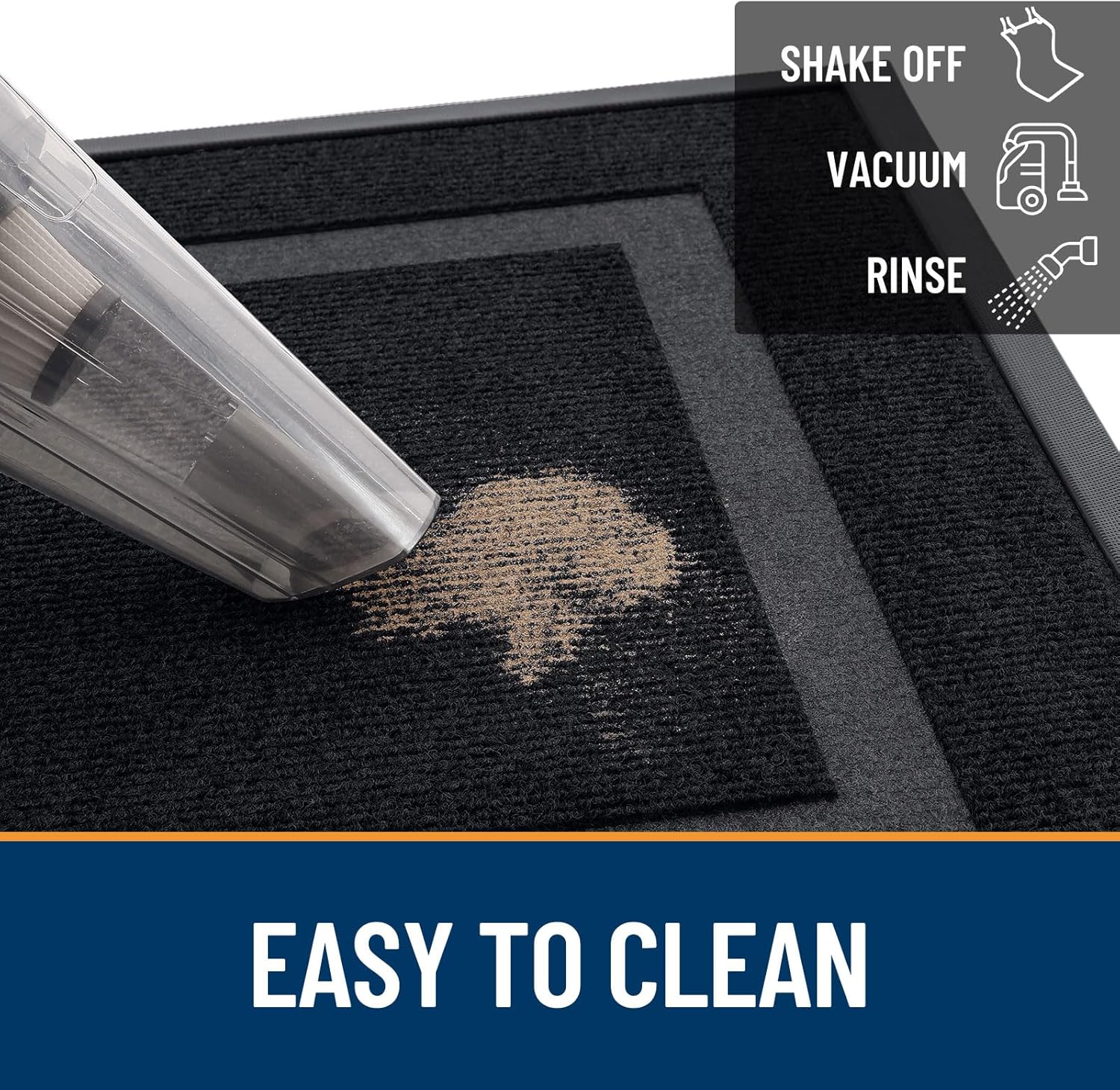 OLANLY Waterproof Front Door Mat - All-Season, Fade Resistant, Easy Clean | 59x20 Inches, Black