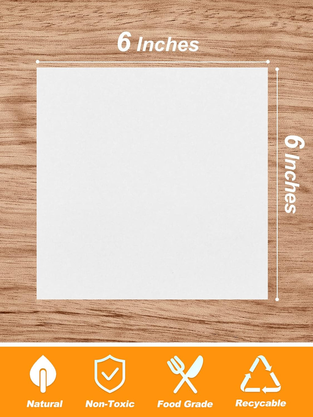 SMARTAKE Non-Stick Wax Paper | 1000 Pcs 6x6 Inch Hamburger Patty & Sandwich Separators - White