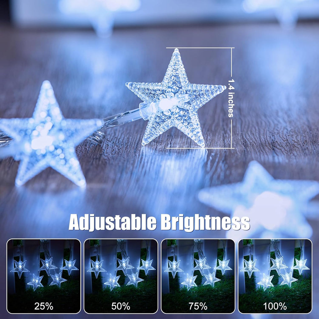 Star String Lights - 33 ft 100 LED Waterproof Fairy Lights with Remote & Timer | Perfect for Bedroom, Patio, and Parties