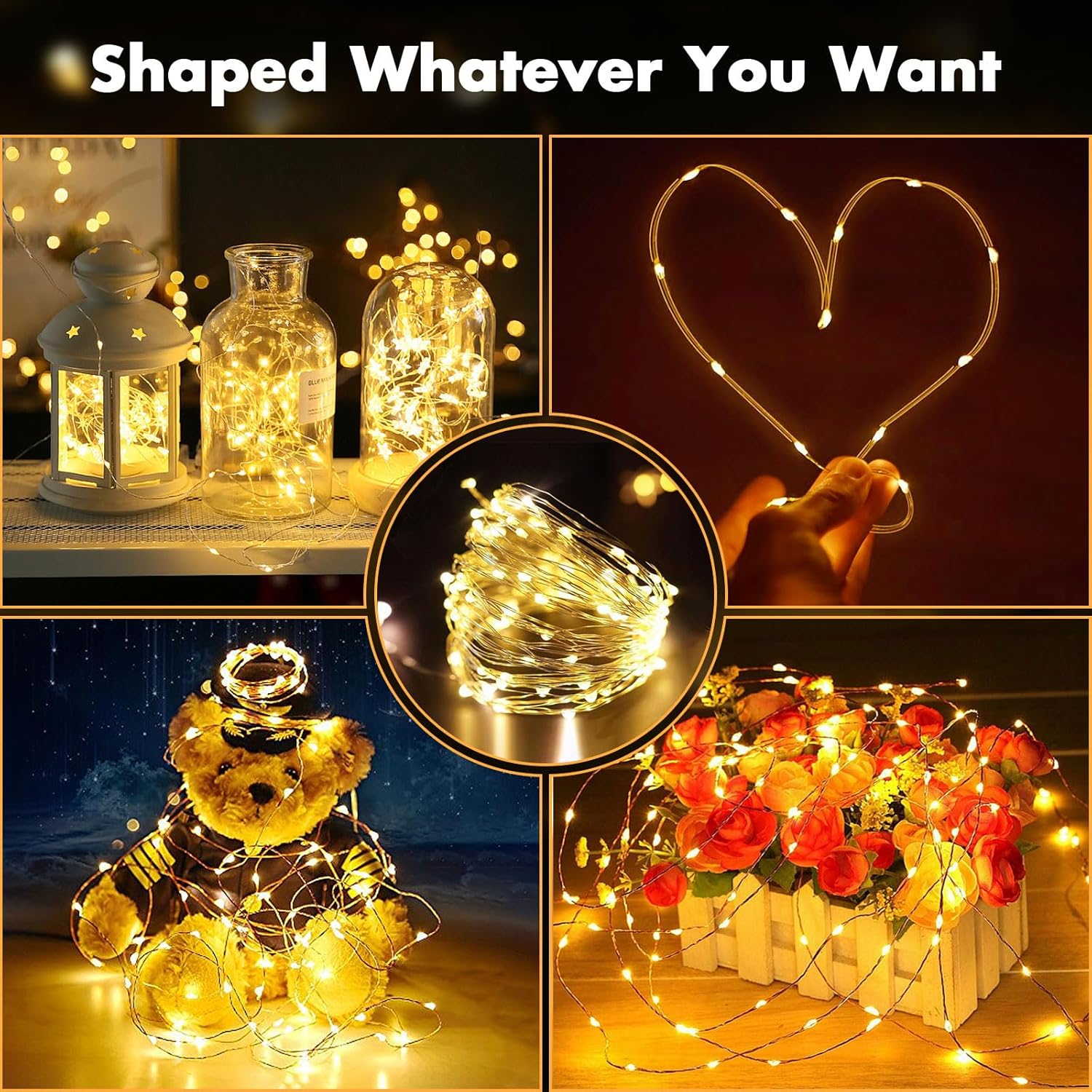 Skiennix 33ft Warm White Fairy Lights - 100 LED Waterproof Copper Wire String Lights for Indoor & Outdoor Decor