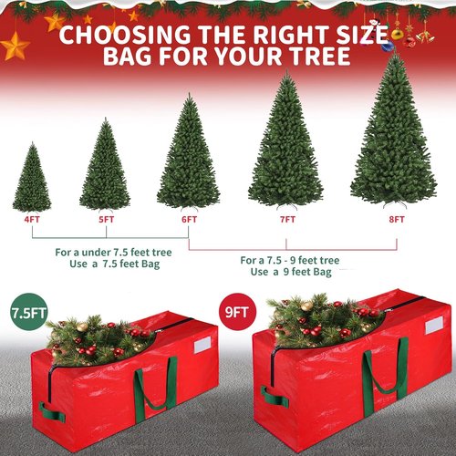 Christmas Tree Storage Bag - Waterproof Design for 9 Ft Artificial Trees | Durable Handles & Zipper
