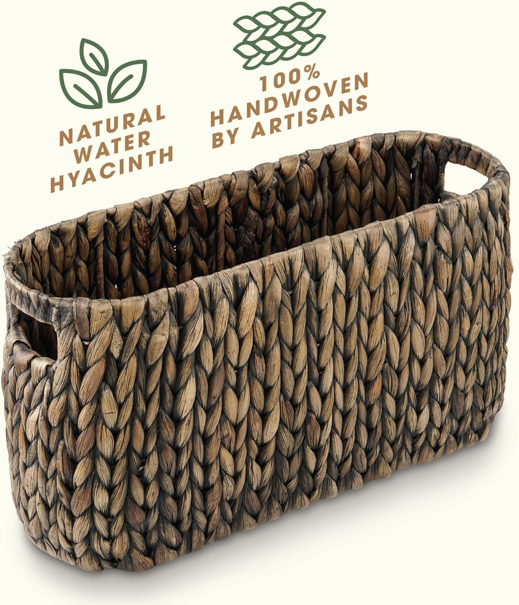 Skiennix Black Toilet Paper Storage Basket - Stylish Organizer for Bathroom Essentials