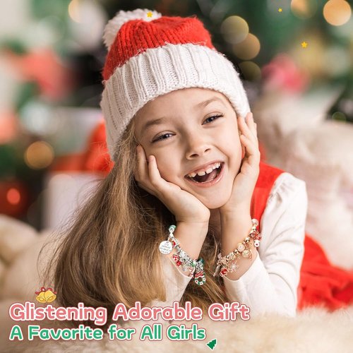 Advent Calendar 2025 - Girls' Pink DIY Charm Bracelet | 24-Day Xmas Countdown Gift for Teens