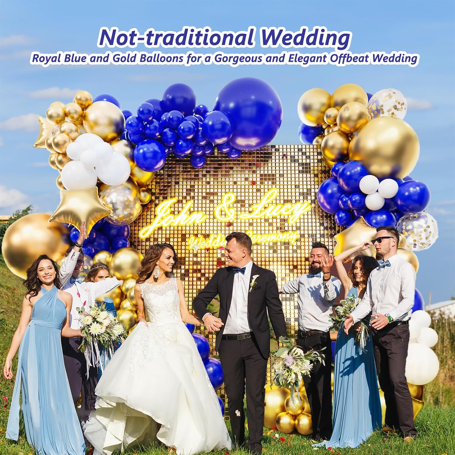 Royal Blue & Gold Balloon Arch Garland Kit by [Brand Name] - 187PCS for Baby Showers, Weddings & Parties