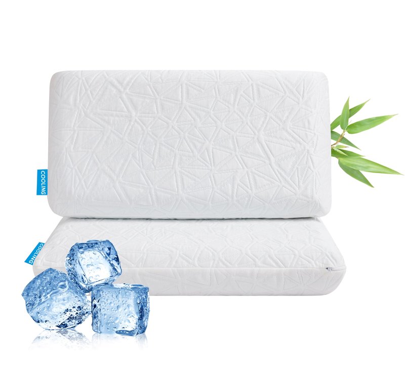 Furlupy Cooling Memory Foam Pillows for Sleeping, Cooling Gel Pillow for Hot Sleepers, Bed Pillow for Side, Back and Stomach Sleepers, Luxury Firm Gel Pillow for Neck Pain Relief