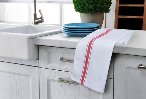 Utopia Towels Red Dish Towels [24 Pack - 15 x 25 Inches] 100% Ring Spun Cotton Highly Absorbent & Reusable Cleaning Bar, Tea, Kitchen and Dishcloths Set - 200 GSM