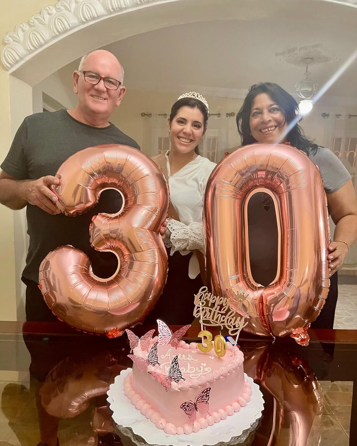 Rose Gold Number Balloons by [Brand Name] - 40 Inch 0 Balloon for Birthday Party Decorations
