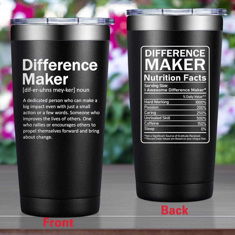 Grifarny Difference Maker Definition Tumbler Mug 20 oz - Christmas Thank You Gifts for Men, Women - Appreciation, Inspirational Gifts for Boss, Employee, Teachers, Assistant Principal, Coworkers