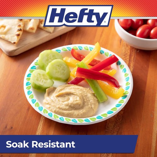 Hefty Compostable Small Paper Plates - 6 Inches, Soak-Resistant, Eco-Friendly, 40 Count