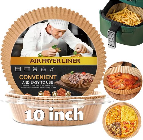 Large Air Fryer Disposable Paper Liners - 10 Inch Non-Stick Parchment Pads for 7qt Power XL Air Fryer