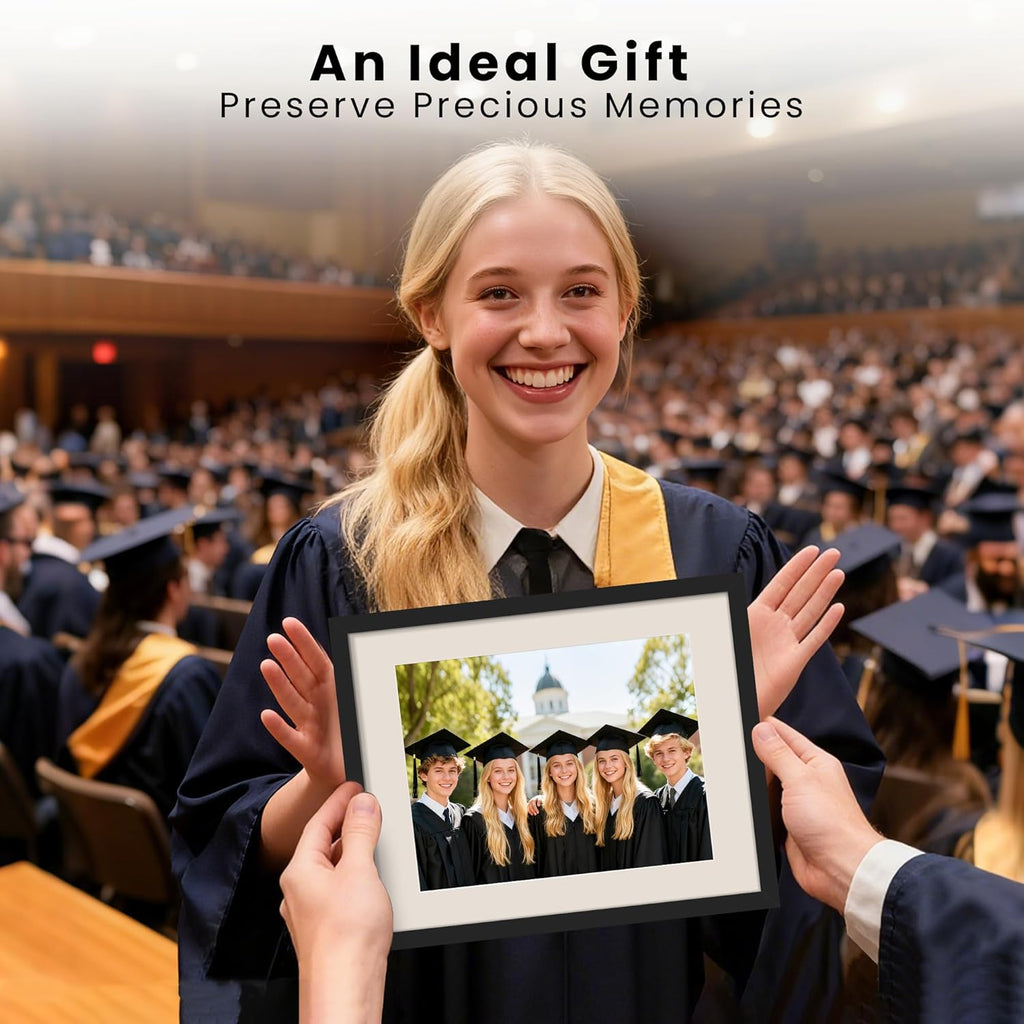 Upsimples 11x14 Diploma Frame - Clear Plexiglass Display for 8.5x11 Certificates or 11x14 Photos, Black