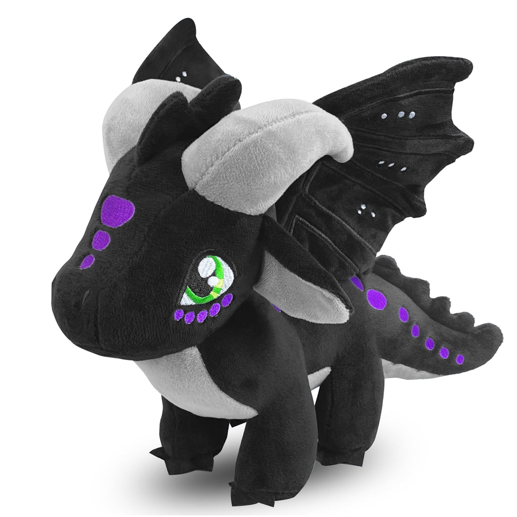 Kobataro Wings Dragon Plush Toys Stuffed Animal Plushies Cute Dragon Figure Merch Present for Kids Aged 3+ (Black)