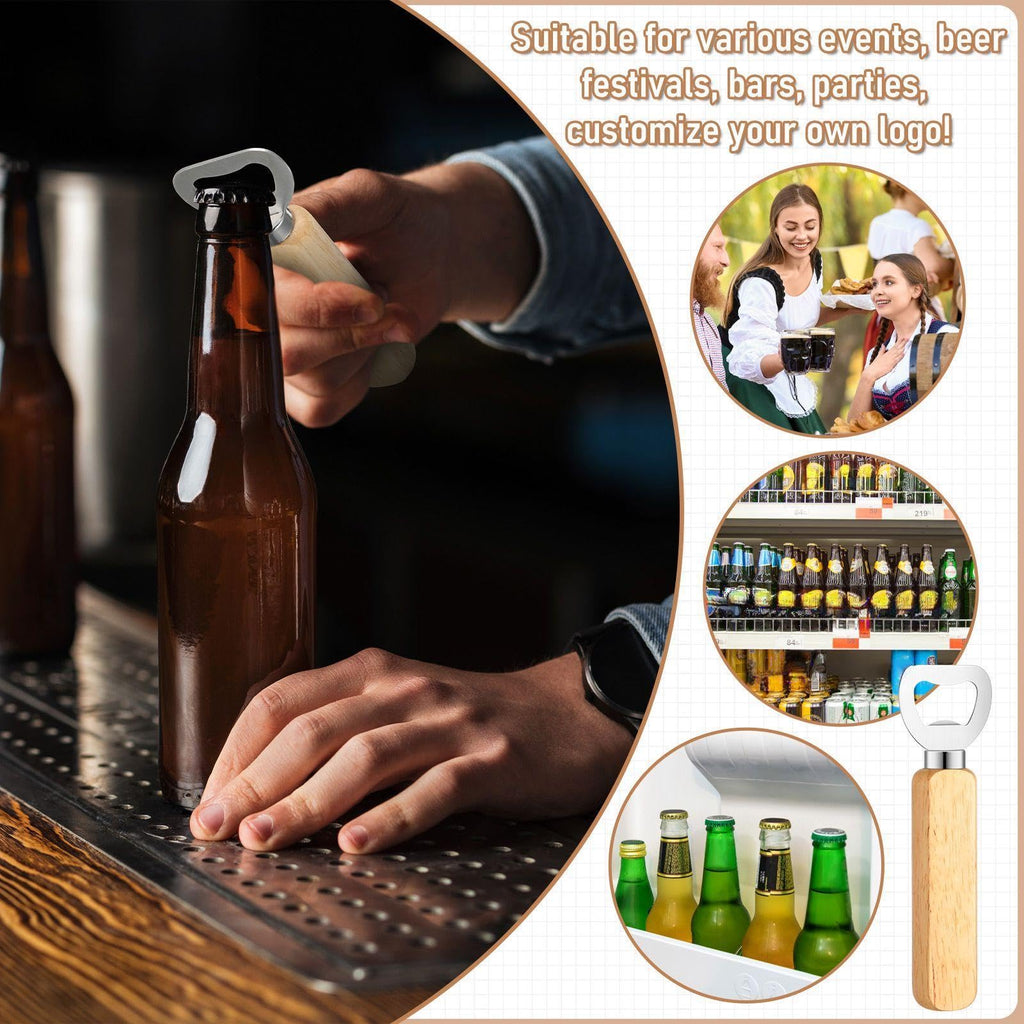 SiliFine 60 Pcs Laser Blanks Product Laser Engraving Material Kit Including DIY Wooden Blank Bottle Opener, Wooden Keychain, and Bamboo Pen for Kitchen Wedding Party Bar Home Craft