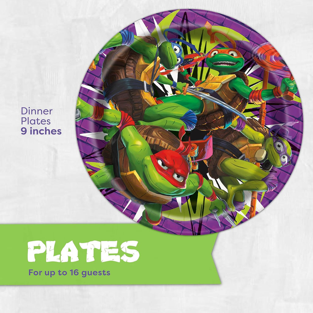 Teenage Mutant Ninja Turtles Party Decorations - 16 Plates & 16 Napkins | Officially Licensed TMNT Birthday Supplies