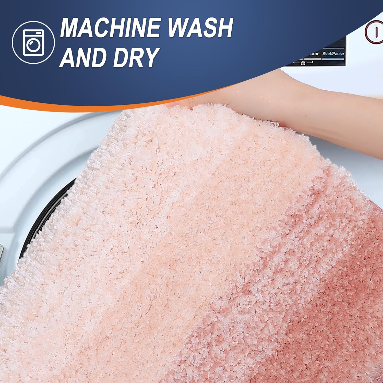 OLANLY Bathroom Rugs - Extra Soft Microfiber Mat 30x20 | Quick Dry, Machine Washable, Rubber Backing, Peach