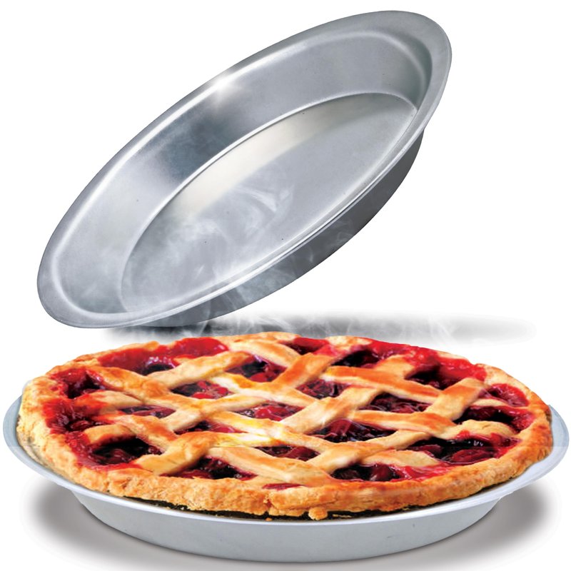Stock Your Home 9 Inch Aluminum Pie Pans (2 Pack) - Silver Tin for Baking, 9" x 1 1/4" Oven Safe Dish for Crumbles or Cake