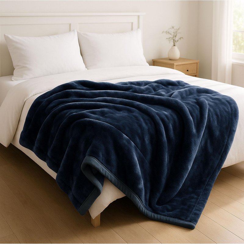Bedford Home Faux Fur Throw Blanket – Oversized 91x81 Machine-Washable Bedding – Mink-Style 7.8lbs Heavy Blanket for Bed or Sofa (Gray)