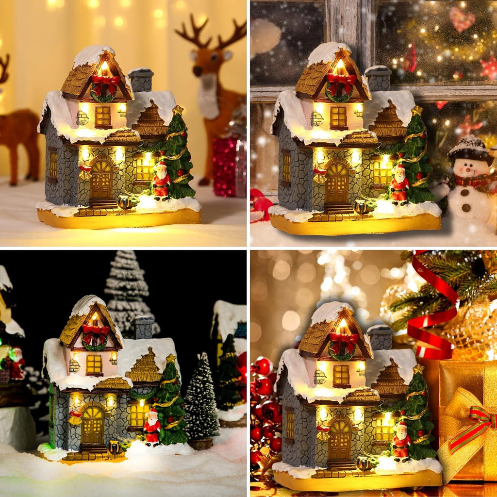 Regine Switzerland Christmas Village Houses - Warm Light Battery Operated Tabletop Decoration | Perfect Xmas Gift