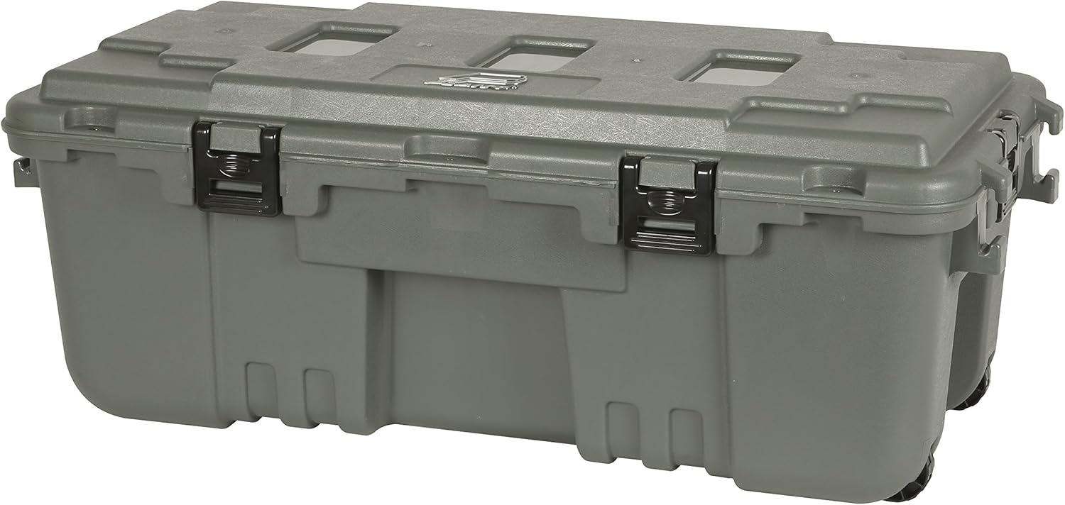 Plano Storage Trunk - 108 Quart Storage Solution with Wheels | Hunter Green Color