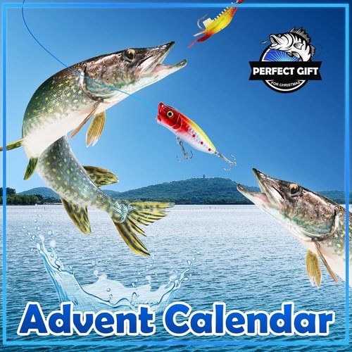 Fishing Advent Calendar 2025 - Perfect Christmas Countdown for Teen Boys & Adult Fishermen | Unique Fishing Lures