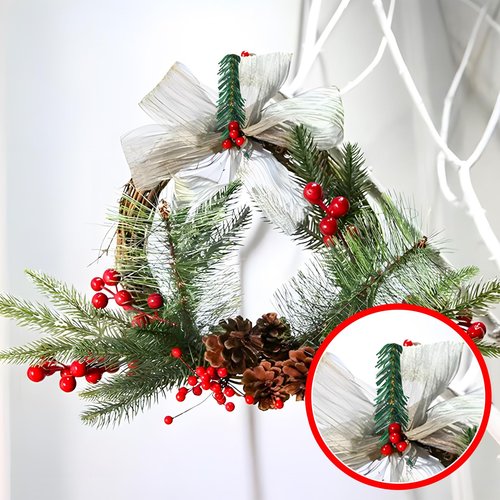 Caplidou 200 Pcs Christmas Garland Ties 12 Inch Artificial Pine Needles Twist Garland Ties Faux Pine Greenery Wired Branches for Banister Wreath Gift Wrapping Party Christmas Tree Decoration (Green)