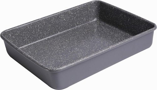 CasaWare Toaster Oven Baking Pan - Ultimate Series Commercial Weight | Non-Stick Ceramic, Silver Granite, 11 x 9 x 2-Inch
