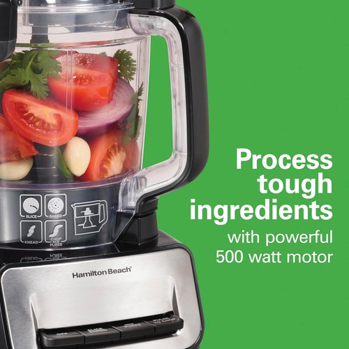 Hamilton Beach Food Processor - 14-Cup Capacity with Stainless Steel Blades & 4-Cup Mini Bowl - Black