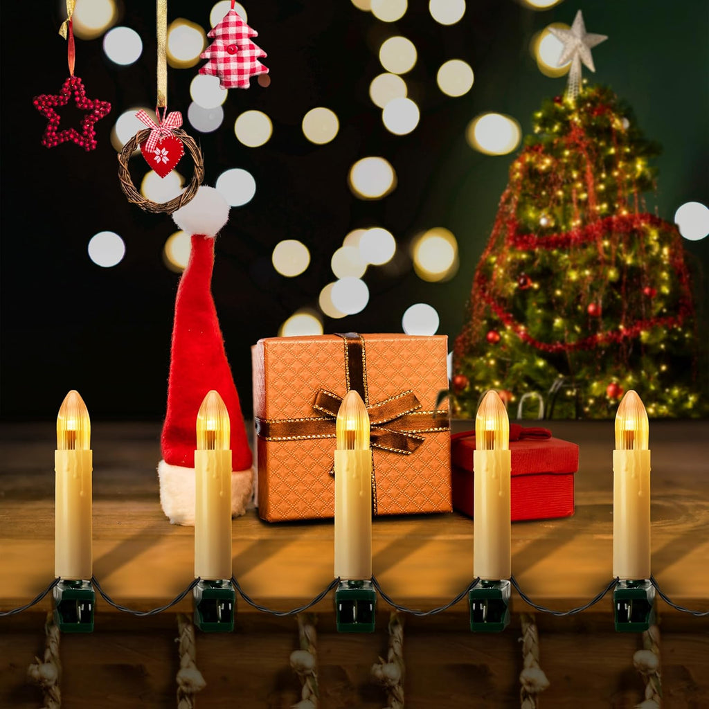 Regine Switzerland Flameless Christmas Candle Lights - 50 Pcs with Remote & 3D Flickering Effect | Multi-Color Options