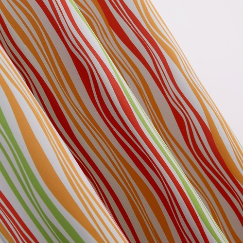 Deconovo Room Darkening Panels Curtains for Bedroom Blackout Curtains Kids Vibrant Waves Grommet Striped Curtains 42 x 95 Inch 2 Panels Red Yellow Green