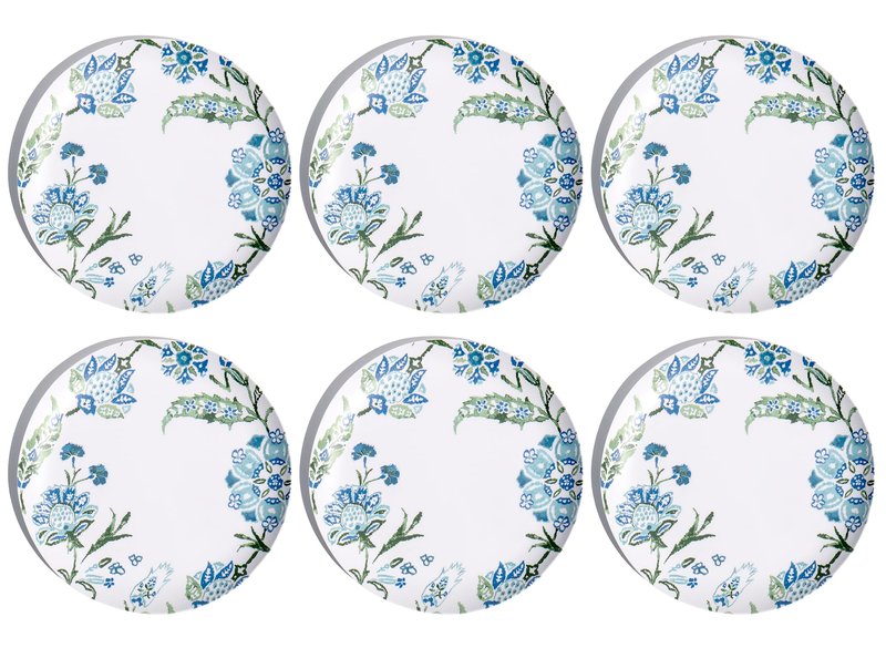 Abode Homewares Hana Ikat Melamine Dinner Plate - Blue - 10.5" - Set of 6