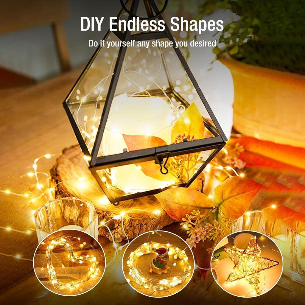 Skiennix 6 Pack Fairy Lights - 7ft Battery Operated Mini String Lights | Waterproof Twinkle Lights for DIY Decor - Warm & Cold White