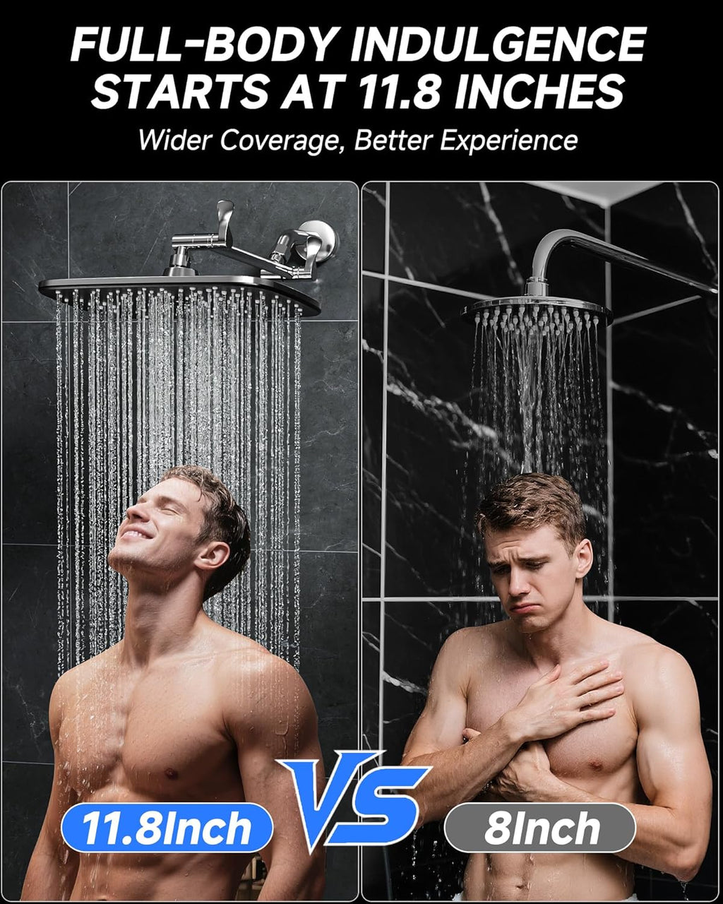 Veken Shower Head - High-Pressure Water Flow & Stylish Shower Caddy | Modern Bathroom Accessory