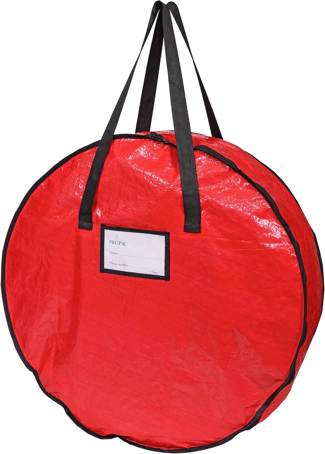 ProPik Christmas Wreath Storage Bag - Heavy-Duty Tear Resistant Holiday Container | 24” X 8” (Red)