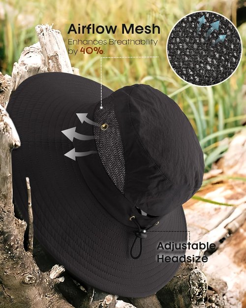 FURTALK Women's Sun Hat - Wide Brim with Ponytail Hole | UPF 80+ Outdoor Protection, Foldable Design