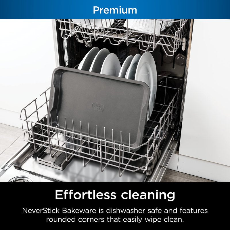 Ninja B30015 Foodi NeverStick Premium 10 inch x 15 inch Baking Sheet, Nonstick, Oven Safe up to 500⁰F, Dishwasher Safe, Grey