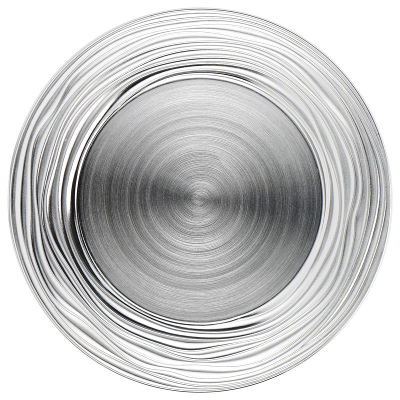CAMOFOXIN 13 Inch Round Charger Plates, Set of 6, Dinner Chargers Bulk Wedding (Silver)