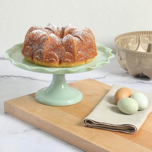 Martha Stewart Dunelle 12-Cup Nonstick Tube Cake Pan - Decorative Fluted Design in Champagne Gold
