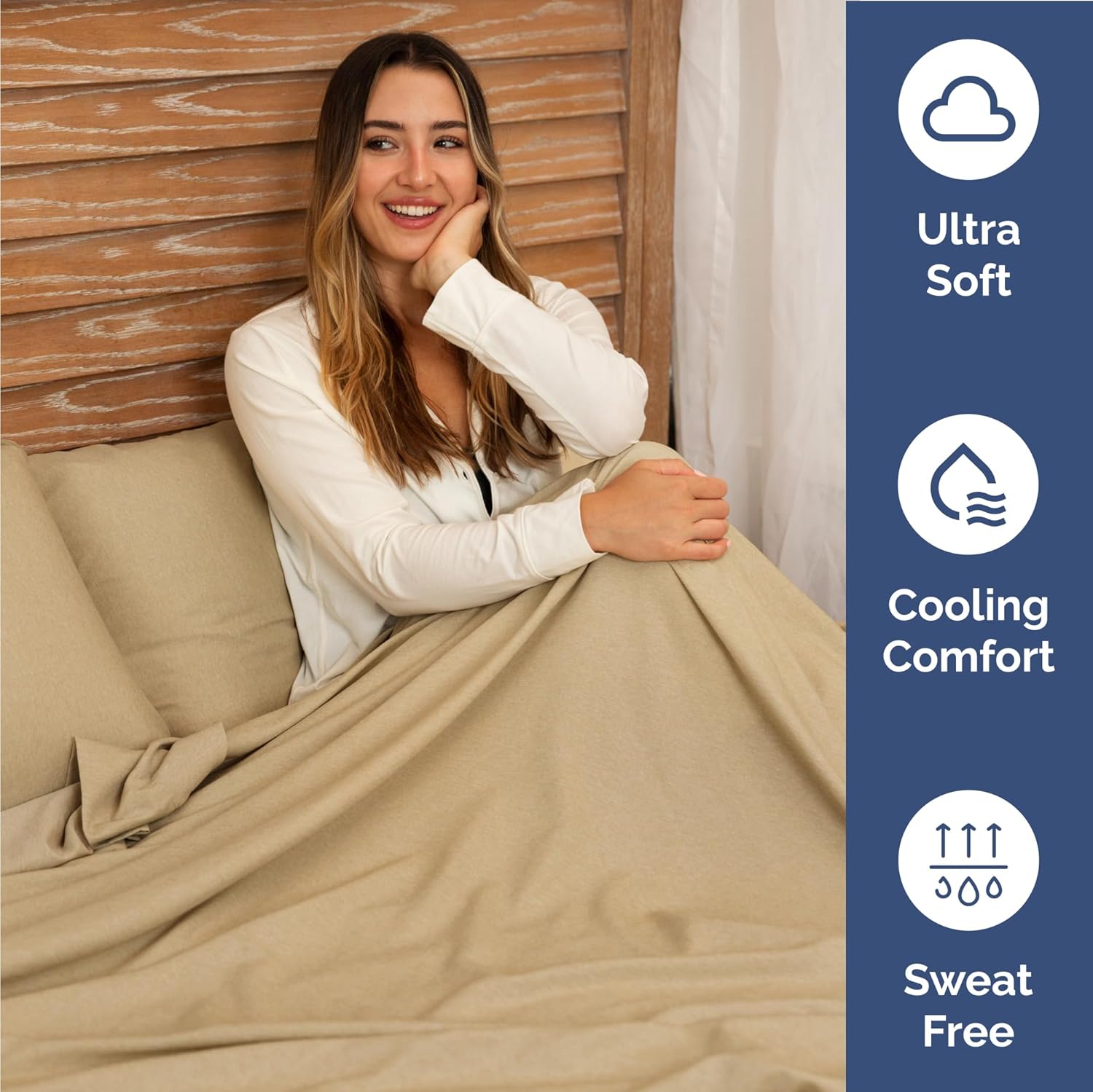 Skiennix Twin Size Sheet Set - Comfy Cooling & Breathable Bedding - Hotel Luxury Tan Sheets with Deep Pockets