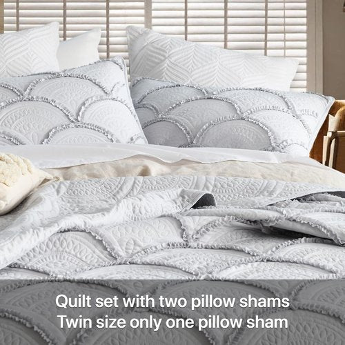 TEXSTEAD Solid Color Quilt (gray4, Queen)