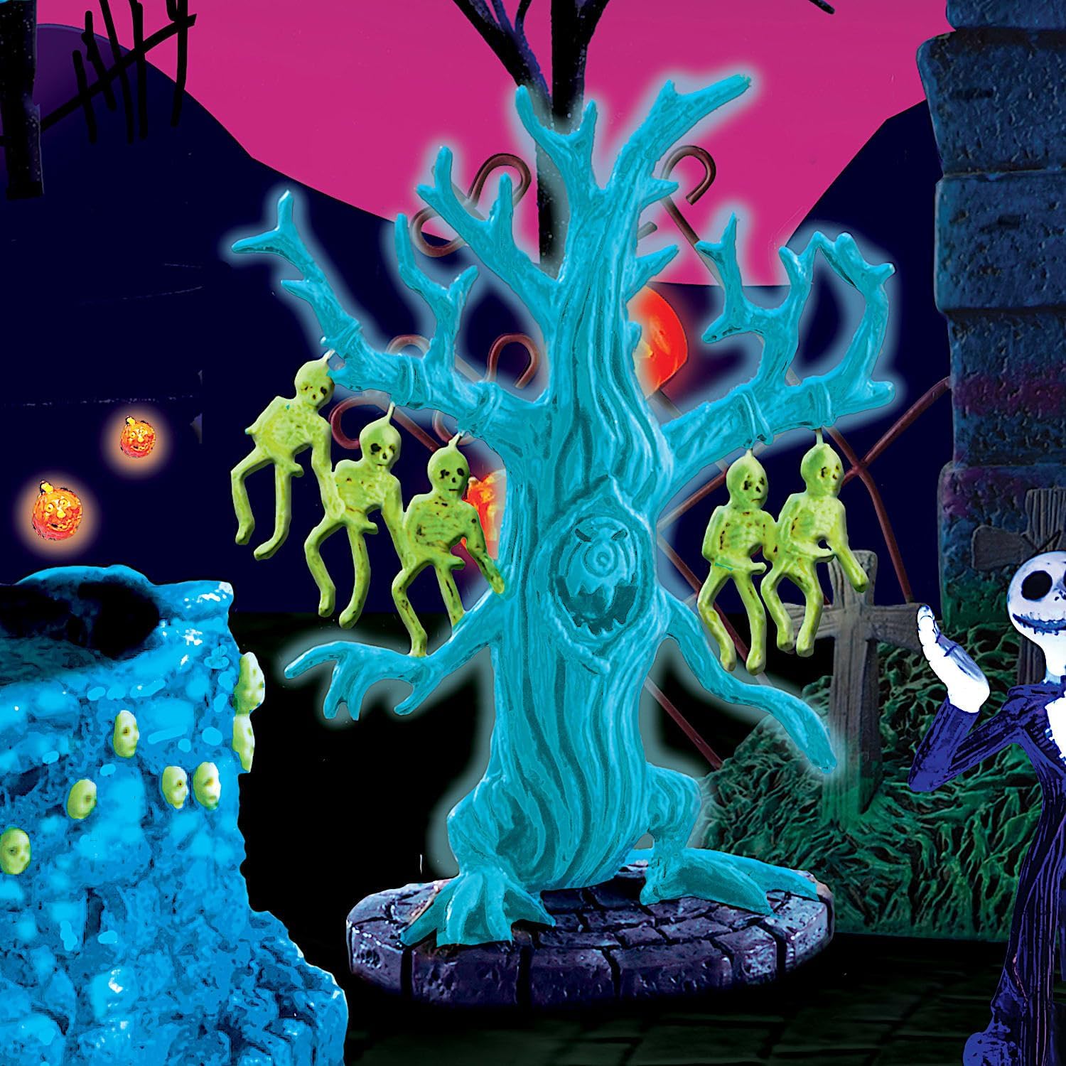 Regine Switzerland Nightmare Before Christmas Black Light Village Set - Enchanting Holiday Decor