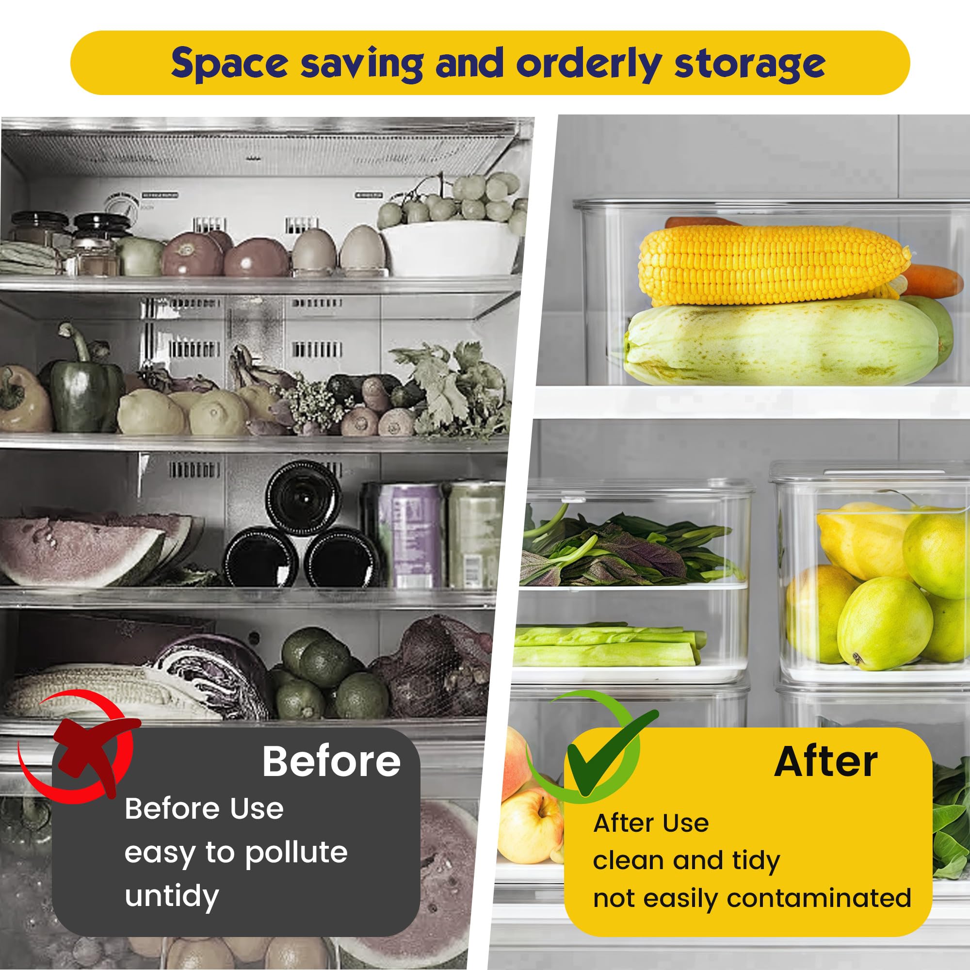 BIEAMA 6 Pack NSF Food Pans with Lids, 1/4 Size 4'' Deep Commercial Food Storage Containers, Polycarbonate, Clear