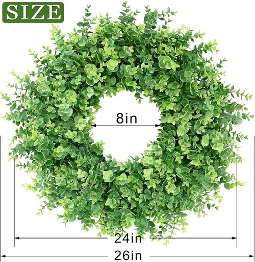 Boxwood Wreath - 26" Large Artificial Greenery for Front Door & Porch | All-Season Home Decor