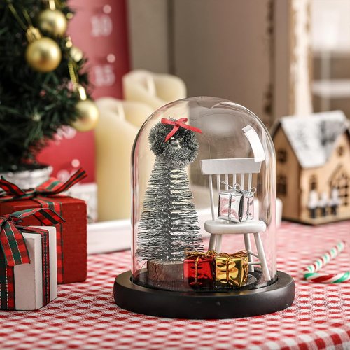 Christmas In Heaven Empty Chair Ornament - Memorial Gift Cloche for Loving Memory Decor