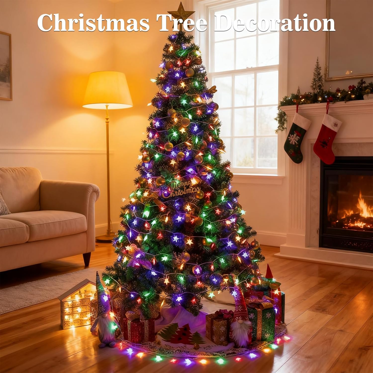 Star String Lights - 33ft 100 LED Waterproof Fairy Lights | 8 Modes for Indoor & Outdoor Decor