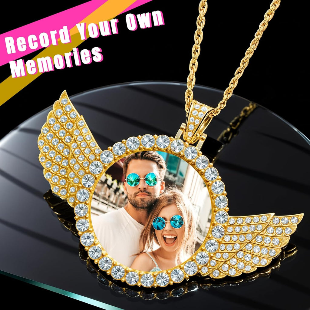 Skiennix Custom Circle Chain Necklace - Personalized Photo Pendant for Men & Women | Unique Memorial Gift