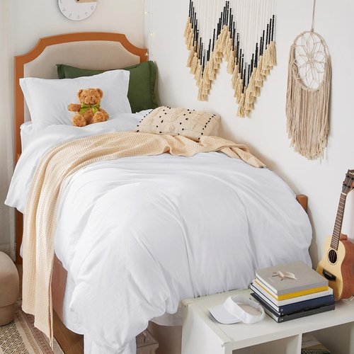Bedsure Duvet Cover Set - Extra Soft Twin/Twin XL Bedding in White | 2 Pieces with Zipper Closure