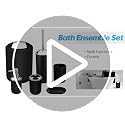 6-Piece Plastic Bathroom Accessory Set with Trash Can, Black